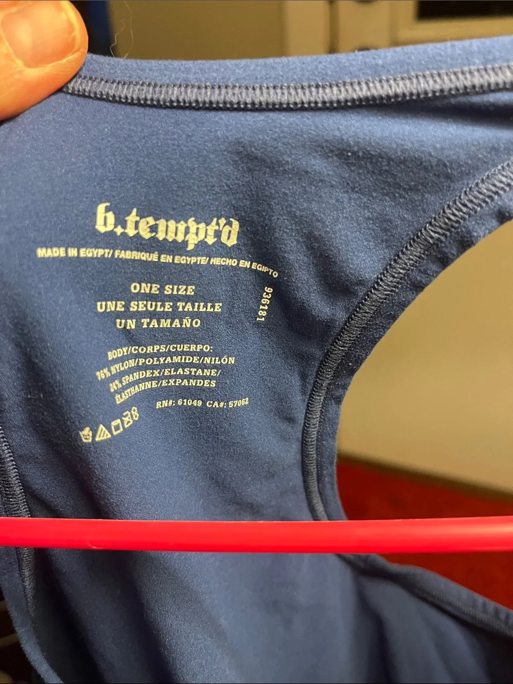 b.tempt'd Navy Racerback Tank Top - Picture 2 of 3
